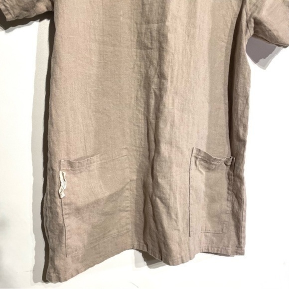 Portland Apron Company 100% Linen Tunic Apron Chef Baker Natural Linen Top - Picture 4 of 7
